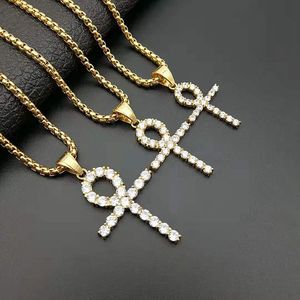 NS1141 Trendy Stainless Steel Cross Charm Pendant <strong>Necklace</strong> ,fashion 18k <strong>Gold</strong> Hiphop <strong>Ankh</strong> Men <strong>Necklace</strong> - Product Image 1