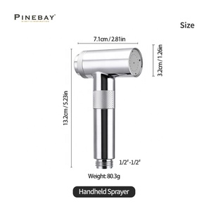 Прямые продажи от производителя PINEBAY, пластиковый ручной портативный ручной распылитель для унитаза Shattaf, спрей для биде высокого давления - Product Image 4