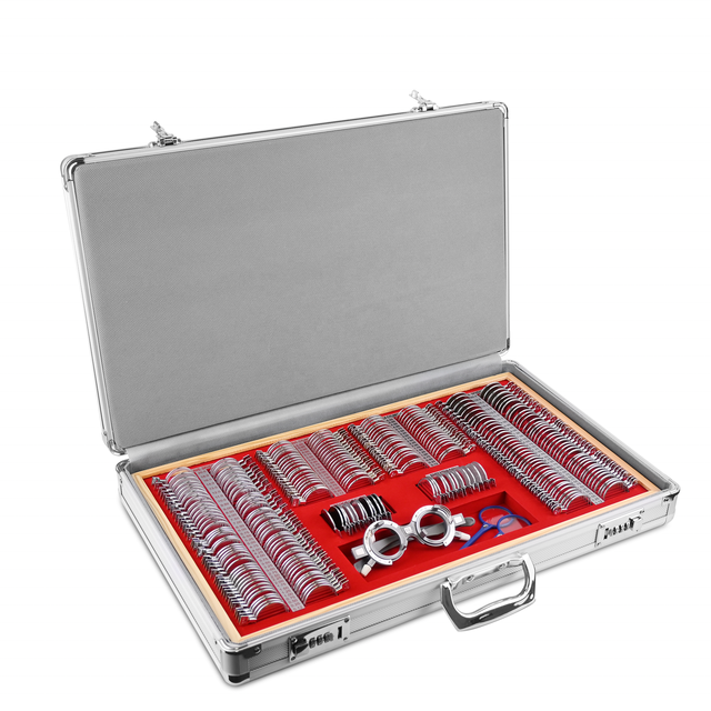 SJ Optics WZ-266JSH Optometric Metal Rim Trial Lens Set Trial Lens Set Case With Red Velvet