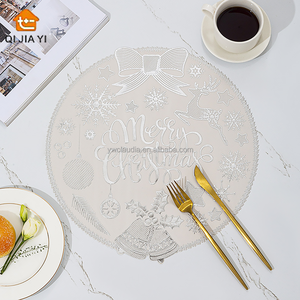 Napperons de Noël Zifeifan de luxe modernes réutilisables en PVC, imperméables, pour <span class=keywords><strong>d</strong></span>écorations de table de fêtes, <span class=keywords><strong>d</strong></span>îners, forme irrégulière, épaisseur 1,5 mm - Product Image 6