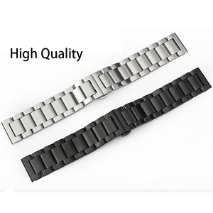 Bracelet de montre en acier inoxydable massif à 3 maillons 304 SL avec attache rapide, compatible avec les montres connectées de 20 mm et 22 mm pour Samsung Galaxy <span class=keywords><strong>Garmin</strong></span> <span class=keywords><strong>Venu</strong></span> - Product Image 4
