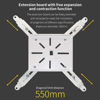 Support de plafond pour projecteur HY Premium en métal blanc, capacité de charge 25 kg, longueur réglable (20-60 cm), câble interne réglable pour projecteur UST