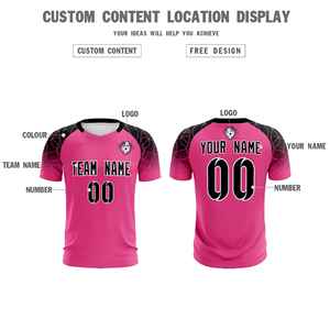 Conjuntos de entrenamiento de fútbol clásicos personalizados en rojo rosa para adultos/niños - Product Image 4