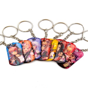 Wholesale Metal Key Chains Blank Sublimation Custom Stainless Steel Epoxy <b>Keychain</b> Japanese <b>Anime</b> Character <b>Keychain</b> Accessories - Product Image 5