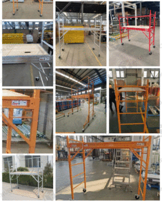 Ponteggio Portatile in Lega di Alluminio, Scala per Edilizia, Ponteggio Mobile in Ferro, Altezza Regolabile, Piccolo Ponteggio - Product Image 4