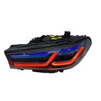 Feux avant SJC Auto à trois couleurs pour BMW Série 5 G30 G38 LCI 2021-2023, lampes LED avant jaunes, blanches, rouges, feux de jour DRL