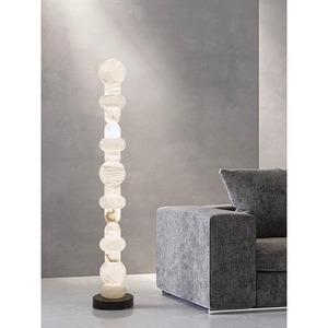 Lámpara de Pie de Mármol Natural LED con Cambio de Color E27 220V, Control por Interruptor, Diseño Decorativo para Sala de Estar, Dormitorio, Villa, Junto al Sofá - Product Image 4