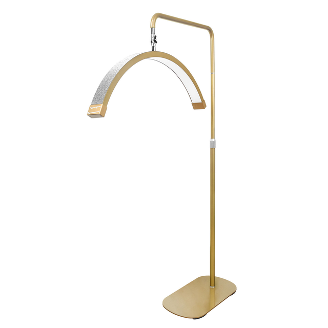 Multifunctional Gold Crystal Luna Lash Light Crescent Half Moon LED Light Manicure Floor Lamps for Esthetician Tattoo Light