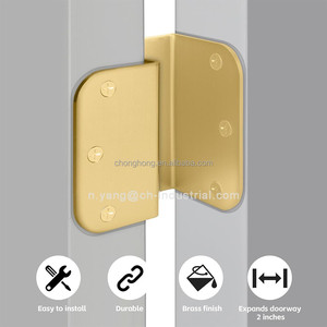 Charnières de <span class=keywords><strong>porte</strong></span> dorées de 3,5 pouces, charnières de <span class=keywords><strong>porte</strong></span> extensibles, charnières de <span class=keywords><strong>porte</strong></span> robustes à mortaise complète avec coin arrondi de 5/8'' - Product Image 4