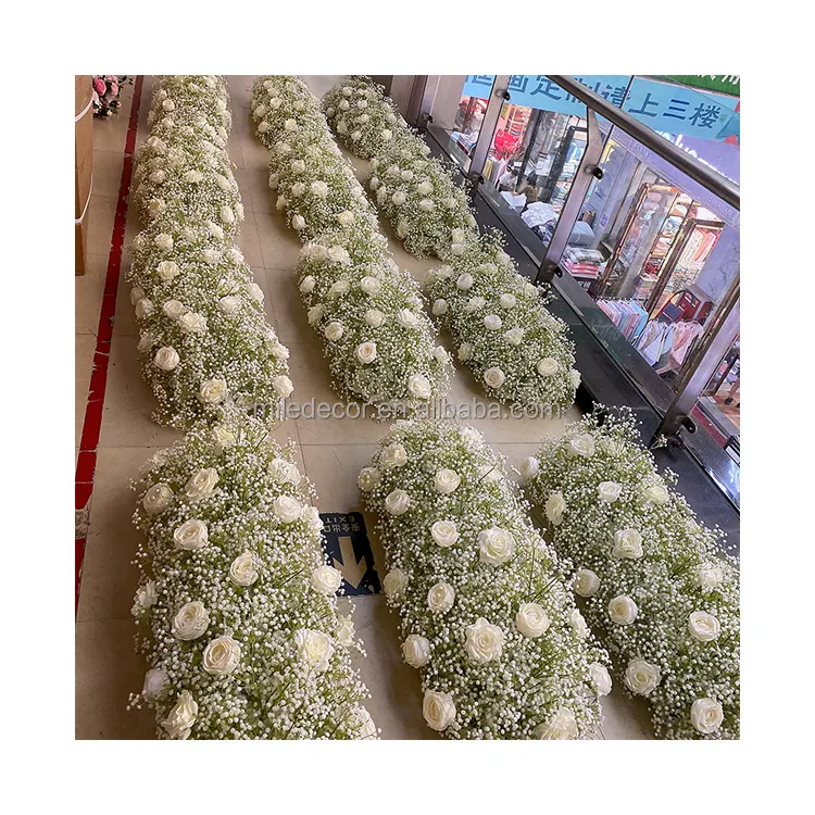 Hot Selling Gypsophila Runner Table Decoration Centerpiece Baby Breath Flower Runner For Wedding Decoration