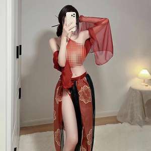 Lencería Cuckold ODM, Nueva Colección Dunhuang Feitian, Conjunto Hanfu Sexy con Estampado, Banda Transparente para el Vientre, Control Ligero, Ropa Íntima Exótica - Product Image 2