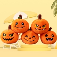 Gantungan Kunci Boneka Halloween Plushies Peluche 4 Inci 10cm Mainan Gantungan Kunci Labu untuk Dekorasi Halloween