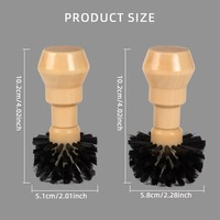 Brosse de nettoyage en plastique avec manche en bois massif pour portefiltre et panier à café, pour balayer les résidus de poudre de café