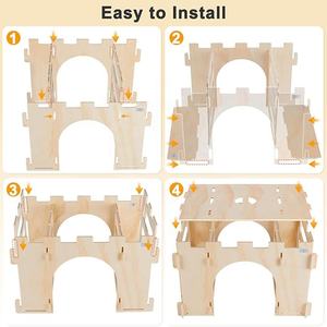 إكسسوارات قفص مخابئ الحيوانات الصغيرة خشبي خنزير غينيا أرنب القش المغذية الترويجية للحيوانات الأليفة الأرنب شينشيلا الهامستر - Product Image 4