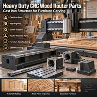 Pièces de machine de fraisage CNC robustes pour le bois avec structure en fonte pour la sculpture de meubles