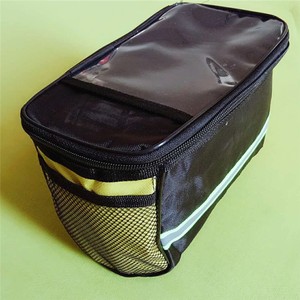 Bolsa para manillar delantero de bicicleta con bolsillo para teléfono con pantalla táctil, almacenamiento portátil para equipo de ciclismo, amarillo, verde, negro, naranja, morado - Product Image 1