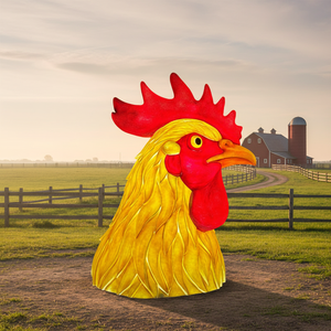 Estatua de <span class=keywords><strong>Gallo</strong></span> Pintada a Mano, de Fibra de Vidrio, para Exteriores, Directo de Fábrica, para Exhibición Comercial - Product Image 1