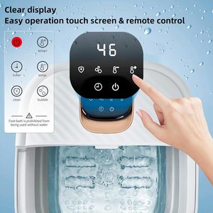 Masajeador de baño de Spa de pies portátil con pantalla táctil Temperatura ajustable Spa de pies Masaje giratorio eléctrico para aliviar el estrés - Product Image 4