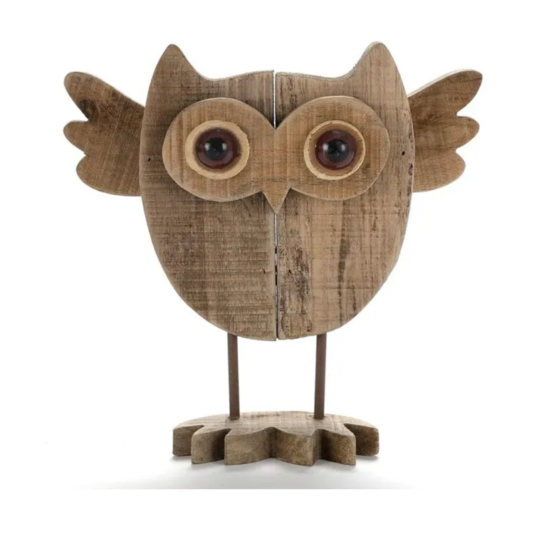 10 Inch Cổ Điển Được Chế Tác Art Owl Tượng Gỗ Động Vật Bức Tượng Nhỏ Bằng Gỗ Tường Khắc Trang Trí Nội Thất