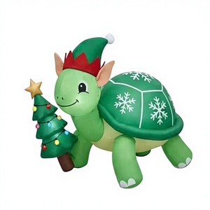 Prix d'usine - Tortue de mer gonflable géante de Noël avec lumières LED intégrées pour la décoration de jardin en plein air pendant les fêtes - Product Image 1