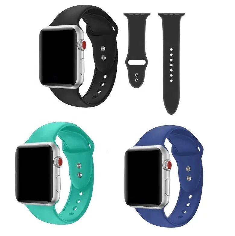 Colorful Sport Soft Silicone Watch Strap Replacement Bands For IWatch Series 4 3 2 1
