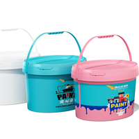 Seau en plastique ovale personnalisé de 20 L (5 gallons) de qualité alimentaire en PP, durable, étanche, avec couvercle et poignée, pour la peinture
