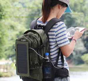 17英寸太阳能电池板背包带USB充电器防盗商务旅行书包笔记本背包防水太阳能背包