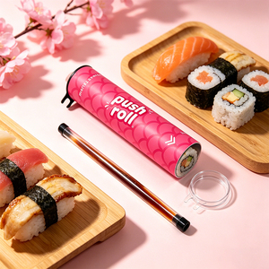 กล่องใส่ซูชิแบบเปิดได้ ทำจากกระดาษคราฟท์ย่อยสลายได้ เกรดอาหาร สะดวกต่อการรับประทานและพกพา - Product Image 1