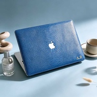 Étui rigide en cuir de lézard marron à imprimé léopard Yihe pour MacBook Air 2022 A2681 Macbook Pro