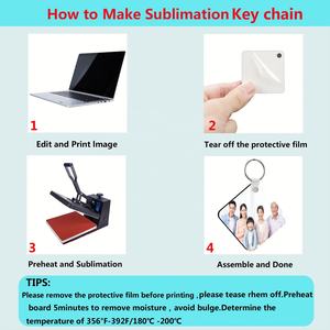 Porte-clés mousqueton en MDF et bois personnalisé, ébauches de porte-clés étanches durables imprimées en typographie double face - Product Image 5