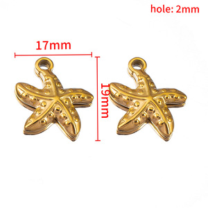 Breloques en forme d'étoile de mer en acier inoxydable, style vintage, pendentifs unisexes, accessoires de bijoux tendance pour la fabrication de bijoux - Product Image 4