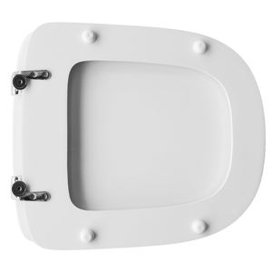 Vavid Io - Tapa de inodoro alargada blanca con diseño moderno europeo, de liberación rápida, estilo en forma de V, de material de urea para baño - Product Image 2