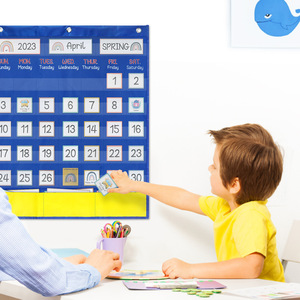 Fabric Calendar Board Horizontal Rectangle Time Management Back To School Modern Design Single Piece Package - Product Image 4