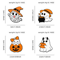 Dessin animé mignon Halloween blanc citrouille fantôme mélodie médaille broche alliage pour enfants pour émail broche Badges périphérique