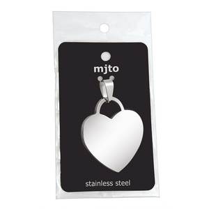 Colgante de Corazón de Acero - 35x30 mm, Accesorios para Joyería - Product Image 2