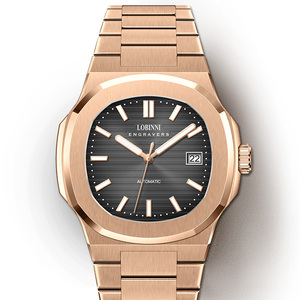 Reloj de Pulsera Automático de Lujo para Hombre LOBINNI, con Indicador de Fecha, Resistente al Agua, Correa de Acero Inoxidable, Diseño Clásico y Sencillo para el Tiempo Libre - Product Image 3