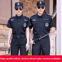 Tenue d'entraînement d'été pour agent de sécurité, uniforme de maintien en polyester à manches courtes et léger