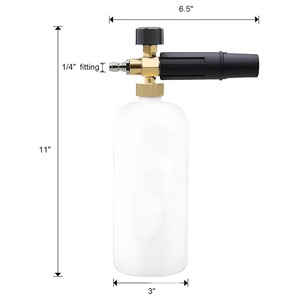 <span class=keywords><strong>Canon</strong></span> à mousse en laiton pour nettoyeur haute pression, raccord rapide 1/4, bouteille 1L, épaisseur de mousse réglable pour le detailing automobile - Product Image 6