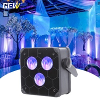 3x18W RGBWA UV Foco LED Portátil con Batería para Escenario, Control Inalámbrico DMX y por App Wifi, Mini Luces LED de Suelo Pequeñas