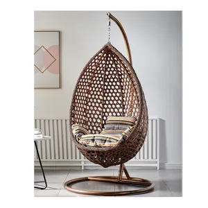 Chaise balançoire d'extérieur en rotin, panier suspendu de 3 A, 2 ou 10 places, canapé Pe, ovale, gris et rose, Type aile, mèche de télévision