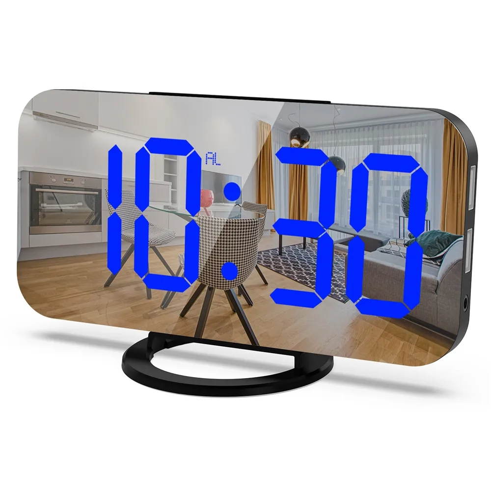 Wholesale digital LED digital watch alarm clock mirror alarm clock plastic alarm clock