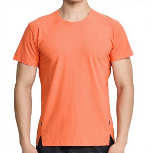 T-shirt de sport en polyester et élasthanne, 6 couleurs, tricoté, écologique, respirant, séchage rapide, élastique, uni, pour homme, idéal pour la gym - Product Image 3