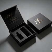 Caja Magnética de Alta Gama con Logotipo Personalizado, Caja de Regalo Negra Mate para Vasos de Vodka, con Relieve e Inserto de Espuma de Alta Densidad para Bebidas Energéticas