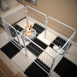 Valla de Aislamiento <span class=keywords><strong>para</strong></span> <span class=keywords><strong>Perros</strong></span> de Interior con Instalación Rápida - Valla Desmontable de Hierro con Tubos Cuadrados <span class=keywords><strong>para</strong></span> <span class=keywords><strong>Perros</strong></span> Pequeños, Medianos y Grandes - Product Image 1