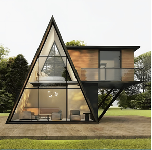 Casa Prefabbricata Triangolare Contemporanea in Acciaio Leggero, Impermeabile e Resistente al Fuoco, Pronta all'Uso per Appartamenti e Ville Vacanza - Product Image 2