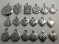 Vintage vieux Style diverses formes acier inoxydable pas cher miroir Surface creuse cadre Photo image sculpté médaillon pendentif bijoux