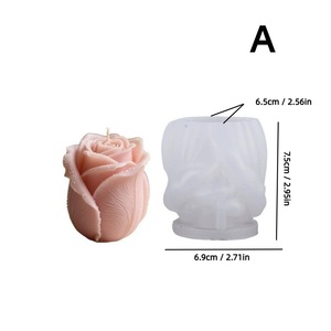 Rosebud Silicone Mold For Candles Soap Ornaments Flower Shape Non Toxic DIY Mold Transparent White - Product Image 3