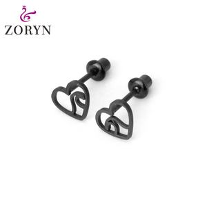 Pendientes de Acero Inoxidable 316L Resistentes al Agua, con Baño de IP Negro, Cierre de Rosca, Diseño de Gato Negro, Hipoalergénicos, Acabado Liso, para Amantes de Mascotas - Product Image 3