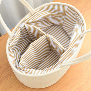 Organizador de Pañales para Bebé, Bolsa Grande, Organizador para Auto, Hecho a Mano, 100% Cuerda de Algodón, <span class=keywords><strong>Cesta</strong></span> de Almacenamiento para Guardería, para Niños y Niñas - Product Image 3