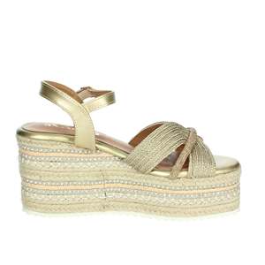 Sandales compensées dorées Ikaros pour femme, à plateforme et lanières, chaussures d'été - Product Image 4